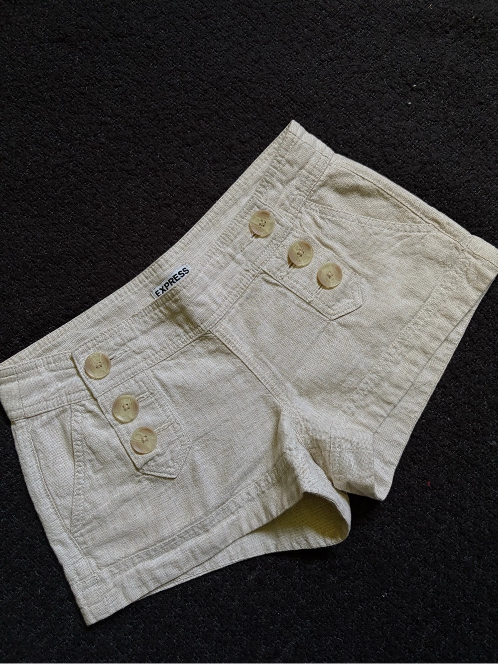 ⚓️EXPRESS WOMENS SIZE 0 TAN NAUTICAL SHORTIE SHORTS